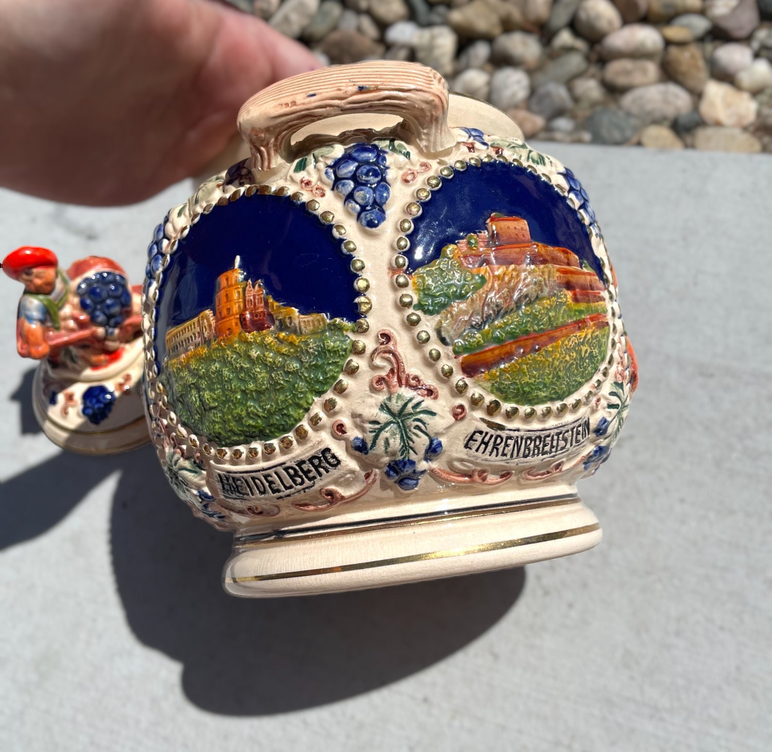 Vintage German Cookie Jar 1950s Salt Glaze Ceramic Jar From Etsy