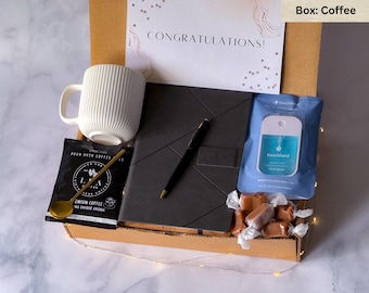 New Job Gift Box: Leather Journal, Mug & Blanket