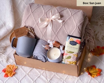 Self Care Gift Box, Fall Gift Box, Sending hugs gift, Gift Box with blanket, Care Package for her, Cheer Up Gift Box, Thinking Of You Gift