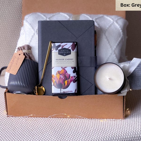 Hygge Gift Box for Her: Cozy Blanket, Journal & Mug