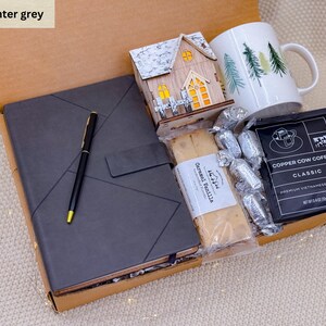 Deluxe Holiday Gift Box, Christmas Gift Idea, Warm & Winter Gift Box, Sending a Hug, Gift Box for Women, Hygge Gift Basket, New Years Gifts Winter grey