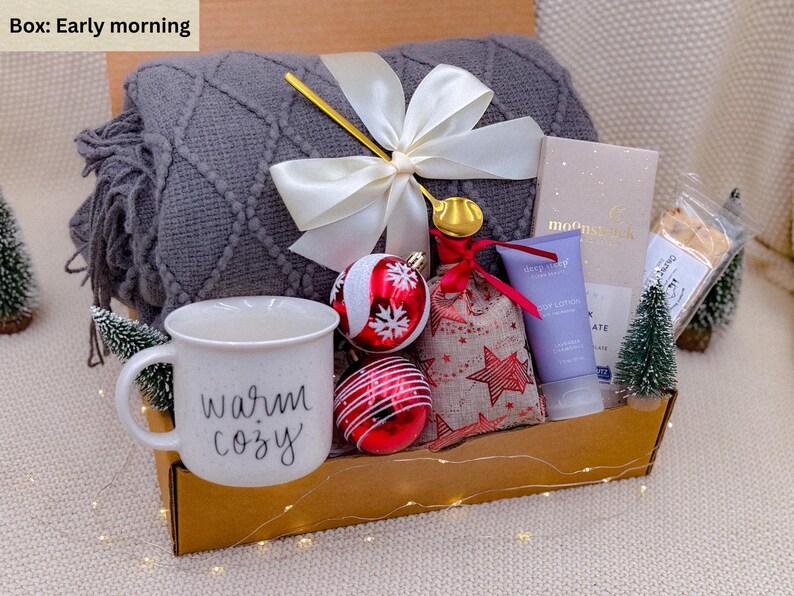 Deluxe Holiday Gift Box, Christmas Gift Idea, Warm & Winter Gift Box, Sending a Hug, Gift Box for Women, Hygge Gift Basket, New Years Gifts Early morning