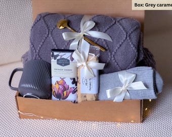 Hygge Gift Basket: Cozy Blanket, Journal & Mug - Care Package
