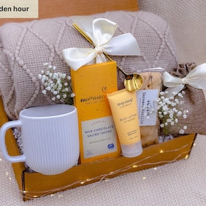 Corporate Gift box with Journal, Fluffy blanket & coffee, Coffee Gift box for him, Employee thank you