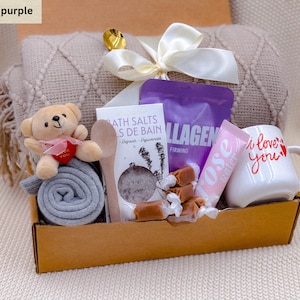 Comfort Gift Box: Fuzzy Socks, Blanket, Mug & Bath Salts
