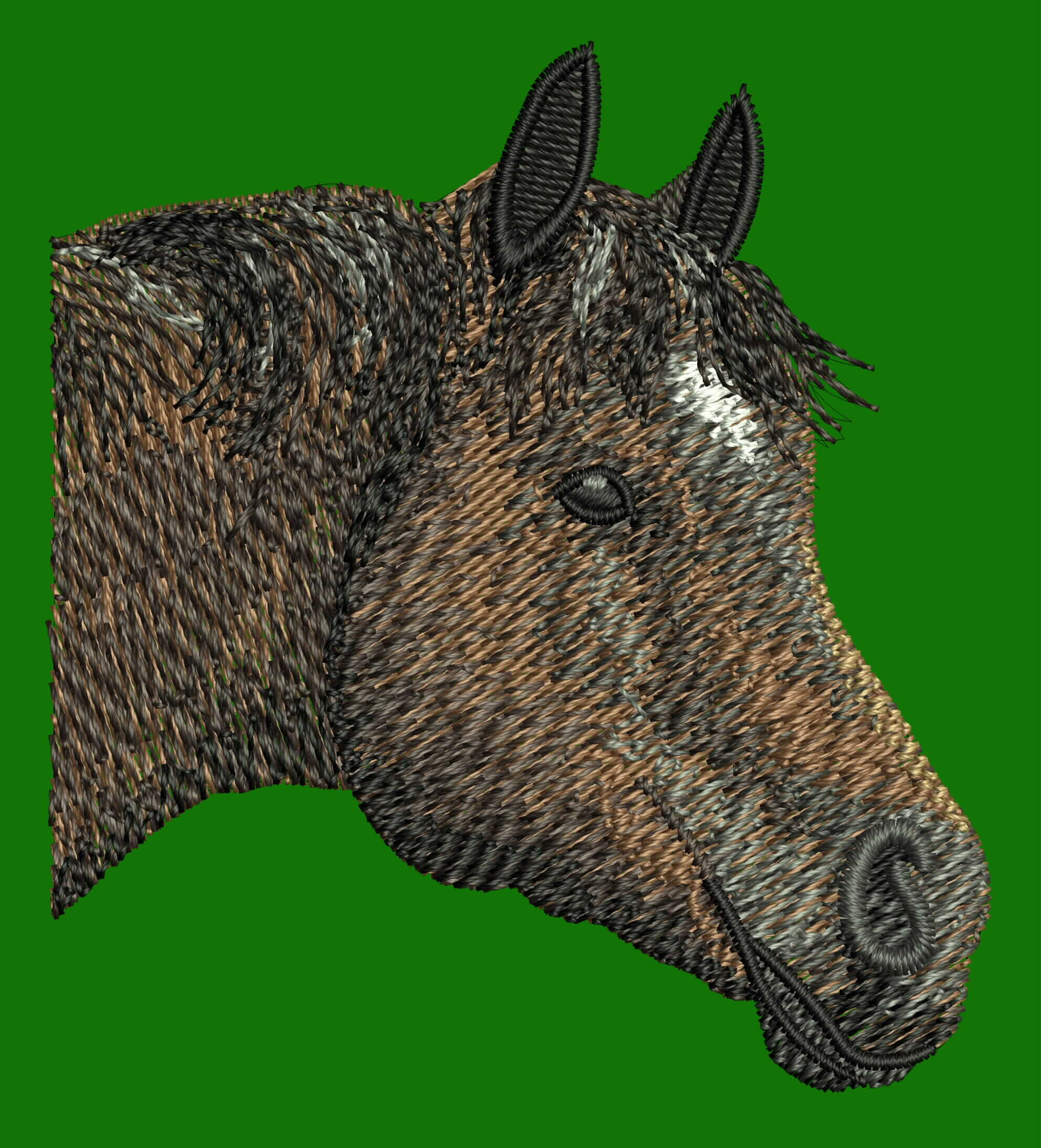 Machine Embroidery File Horse Head DST Hat Logo Thoroughbred