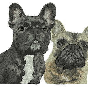 Machine Embroidery File - French Bulldog - French Bulldogs - Dog Frenchie Dogs Canine Dog Head DST FILE Instant Download Pet Puppy Puppies