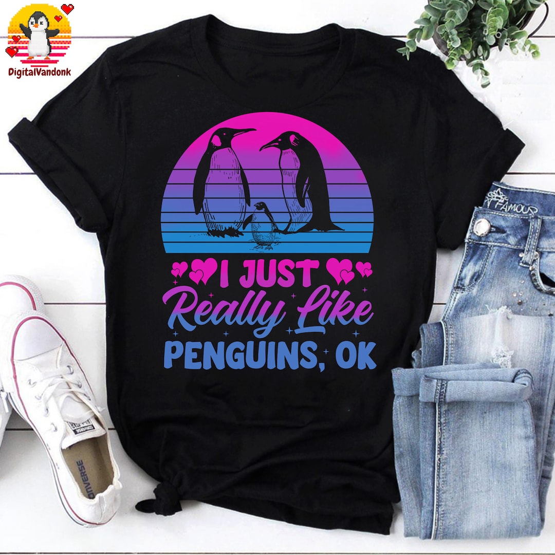 I Just Really Like Penguins Ok Vintage T-shirt Penguin Shirt - Etsy Canada