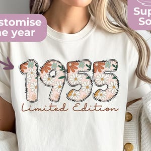1955 Shirt, 70th Birthday Shirt For Women, Customized 70th Present For Friend, Limited Edition 1955 TShirt, 70th Birthday Party Outfit
