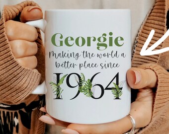 60th Birthday Gift For Women, Custom 1964 Mug For Friend, Personalised 60th Birthday For Mother, 60th Present For Sister, 60th Coffee Mug