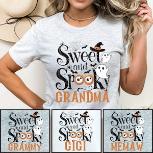 Sweet And Spooky Grandma Halloween Shirt, Nana Halloween TShirt, Spooky Mimi Shirt, Grammy Halloween Outfit, Funny Halloween Shirt For Memaw