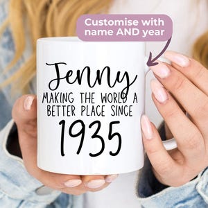 90th Birthday Gift For Men 90th Birthday Mug Personalized 90th Birthday Coffee Mug, Custom Mug With Name & Birth Year Personalized Drinkware