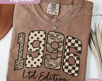 Retro 30th Birthday Shirt, Limited Edition 1996 T-Shirt, Retro Birthday Shirt, Vintage 1996 Tee, Comfort Colors