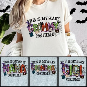 Scary Grandma Halloween Shirt, Scary Nana Costume TShirt, Spooky Mimi Shirt, Grammy Halloween Outfit, Pastel Ghost Shirt For Memaw
