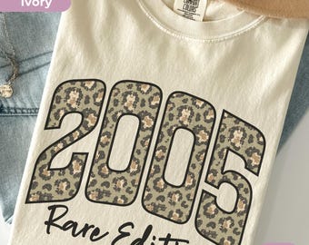 Retro 21st Birthday Shirt, Limited Edition 2005 T-Shirt, Cheetah Print Birthday Shirt, Vintage 2005 Tee, Comfort Colors