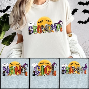 Spooky Grandma Halloween Shirt, Scary Nana Halloween TShirt, Spooky Mimi Shirt, Grammy Halloween Outfit, Creepy Ghost Shirt For Memaw