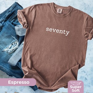 70th Birthday Shirt For Women, Comfort Colors Seventy TShirt, Birthday Party Outfit, 1945 Shirt, 70th Birthday Gift, Minimalist 70th Tee