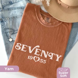 70th Birthday Shirt For Women, Comfort Colors Seventy TShirt, Trendy Retro 70th Gift For Her, Funny 70th Party Outfit, Minimalist 70th Tee