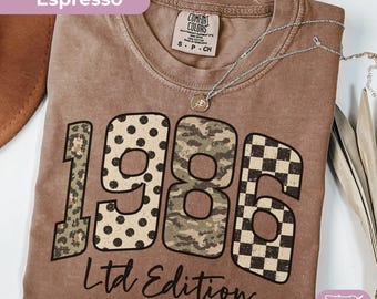 Retro 40th Birthday Shirt, Limited Edition 1986 T-Shirt, Retro Birthday Shirt, Vintage 1986 Tee, Comfort Colors