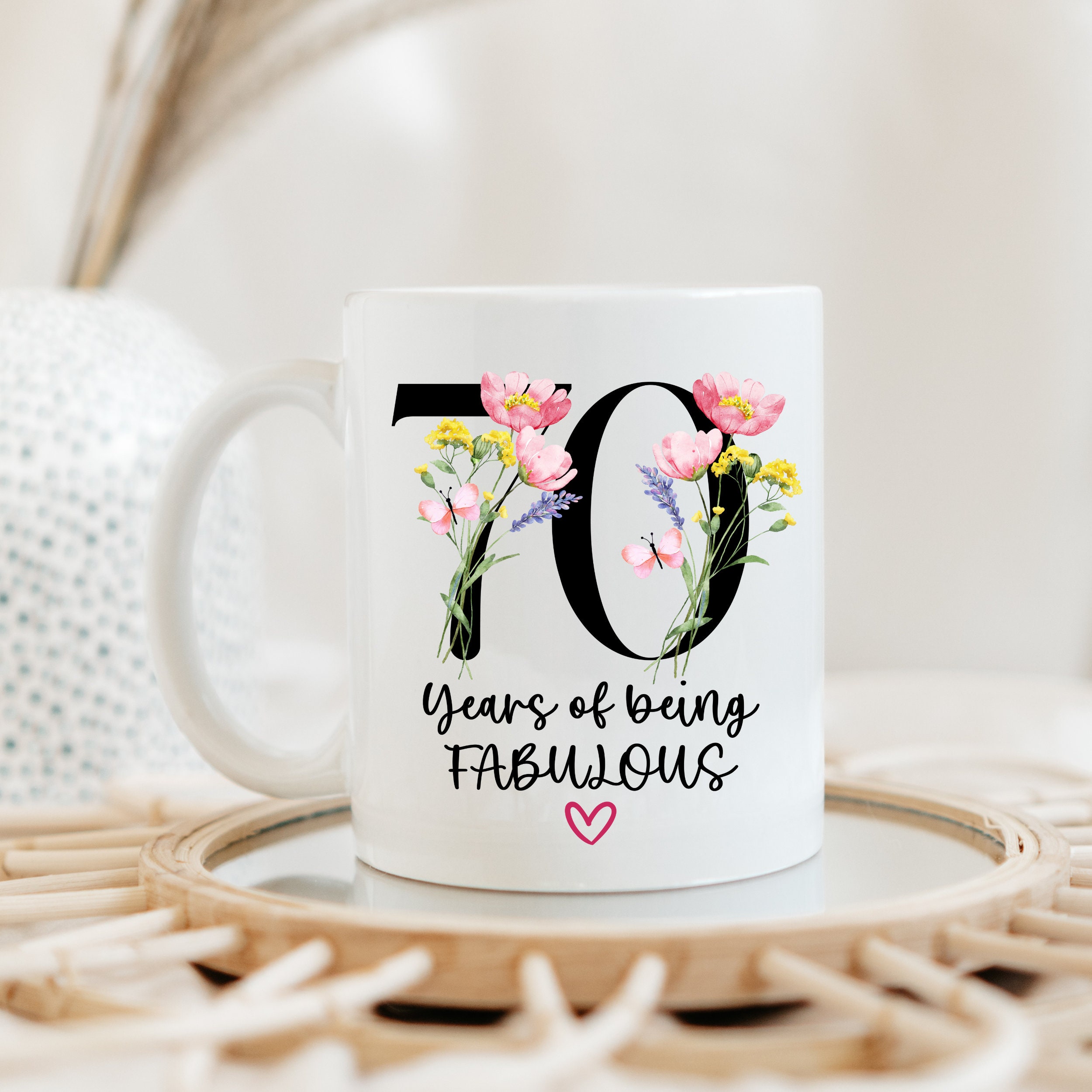 70th Birthday Gift Mug for Women, 70th Birthday Ideas for Female, 70th Gift  for Best Friend, Flower Mug for Grandmas 70th Birthday Present - Etsy