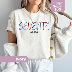 70th Birthday Shirt For Women, Comfort Colors Seventy TShirt, Birthday Party Outfit, 1955 Shirt, 70th Birthday Gift, Minimalist 70th Tee