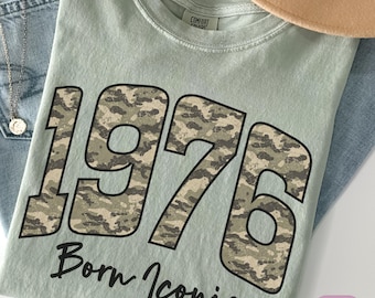 Retro 50th Birthday Shirt, Limited Edition 1976 T-Shirt, Camouflage Birthday Shirt, Vintage 1976 Tee, Comfort Colors
