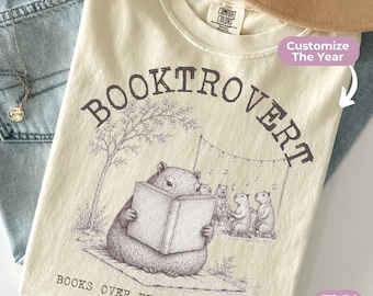 30th Birthday Shirt: Booktrovert Books Over People Since 1986, Funny Introvert Tshirt, Comfort Colors
