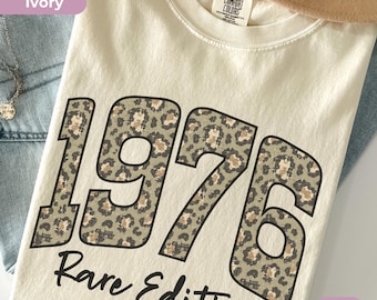 Retro 50th Birthday Shirt, Limited Edition 1976 T-Shirt, Retro Cheetah Prind Bday Shirt, Vintage 1976 Tee, Comfort Colors