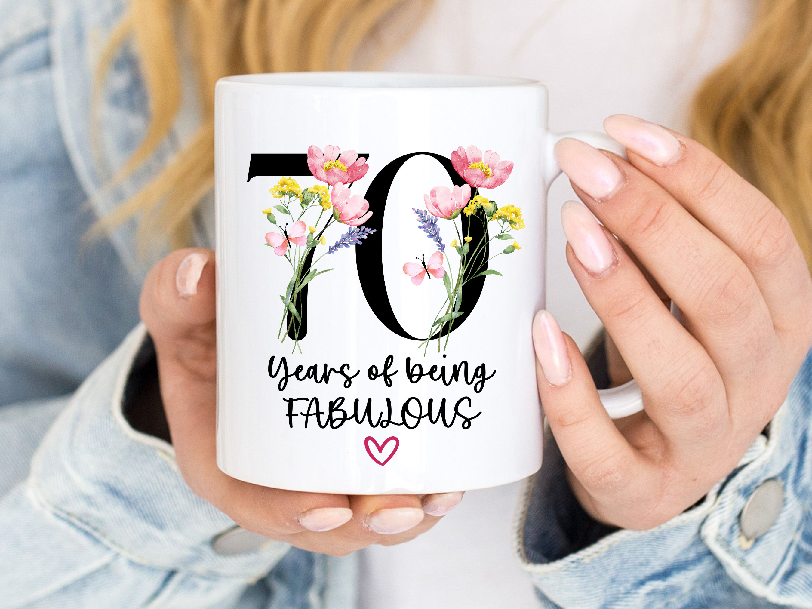 70th Birthday Gift Mug for Women, 70th Birthday Ideas for Female, 70th Gift  for Best Friend, Flower Mug for Grandmas 70th Birthday Present - Etsy
