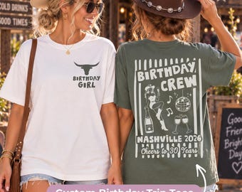 30th Birthday Shirt, Custom Western Theme Girls Trip Tshirt, Matching Cowgirl Bday Crew Tee, Comfort Colors
