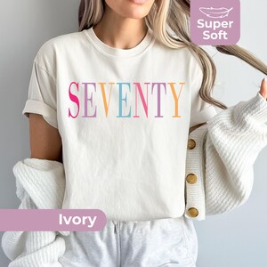 70th Birthday Shirt For Women, Comfort Colors Seventy TShirt, Birthday Party Outfit, 1955 Shirt, 70th Birthday Gift, Minimalist 70th Tee