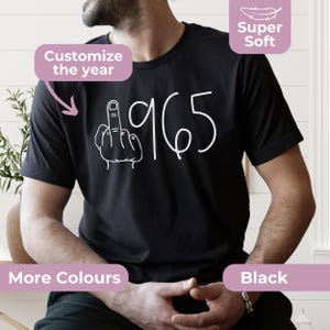 1965 Middle Finger Shirt, Funny 60th Birthday Shirt For Men, 60th Birthday Gift For Him, Custom Present For Friend, Birthday Party Outfit