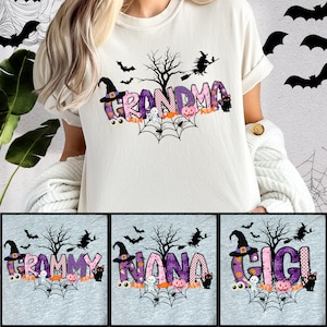 Spooky Grandma Halloween Shirt, Nana Pink Halloween TShirt, Spooky Mimi Shirt, Grammy Pastel Halloween Outfit, Halloween Shirt For Memaw