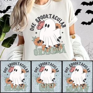 Spooktacular Grandma Halloween Shirt, Nana Floral Halloween TShirt, Cute Mimi Ghost Shirt, Grammy Halloween Tee Pastel Halloween Memaw Shirt