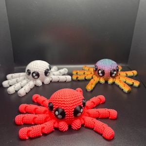 3D Printed Crochet Spider - Cute - Articulated - Random Color Chosen - (Can be customized)