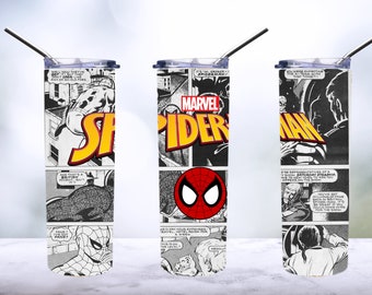 Spider Man Comic tumbler sublimation png marvel
