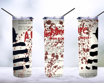 nightmare on elm street script tumbler sublimation png