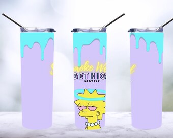 stay fly lisa tumbler sublimation png weed simpsons