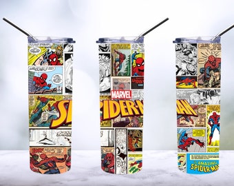 spider man comic tumbler sublimation png marvel