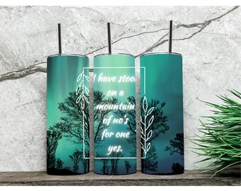 Stood on a mountain 20 oz skinny tumbler sublimation PNG