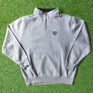 MCM Worldwide Half Zipper Gray Sweatshirt MCM Golf Small Logo Plain Pullover