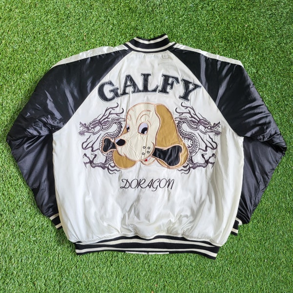 Galfy by Crutch Sukajan Style Souvenir Bomberjacke Stickerei Satin Bomberjacke Große Größe