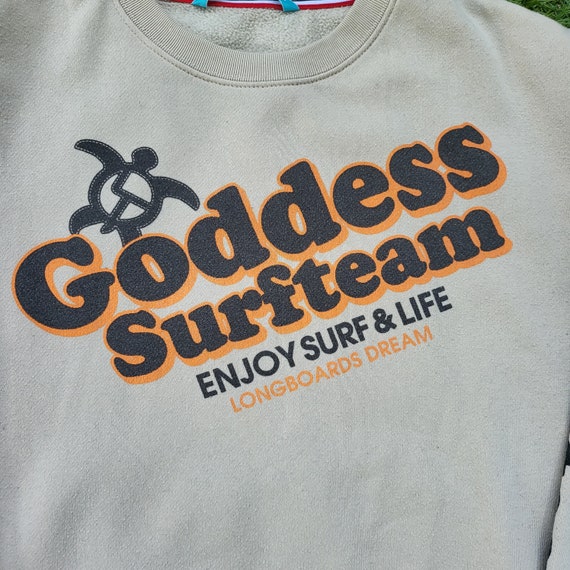 90s Goddess Surf Team Beige Sweatshirt Large Prin… - image 6