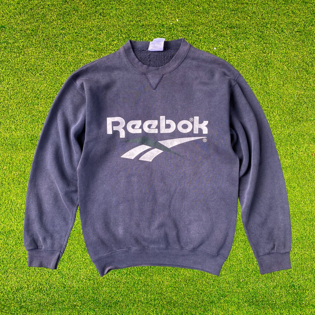 Vintage Reebok Sweatshirt Graphic Big Logo Medium Size Blue - Etsy