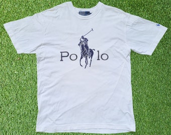 Polo Ralph Lauren weißes T-Shirt Polo Big Logo Rundhals-T-Shirt große Erwachsenengröße