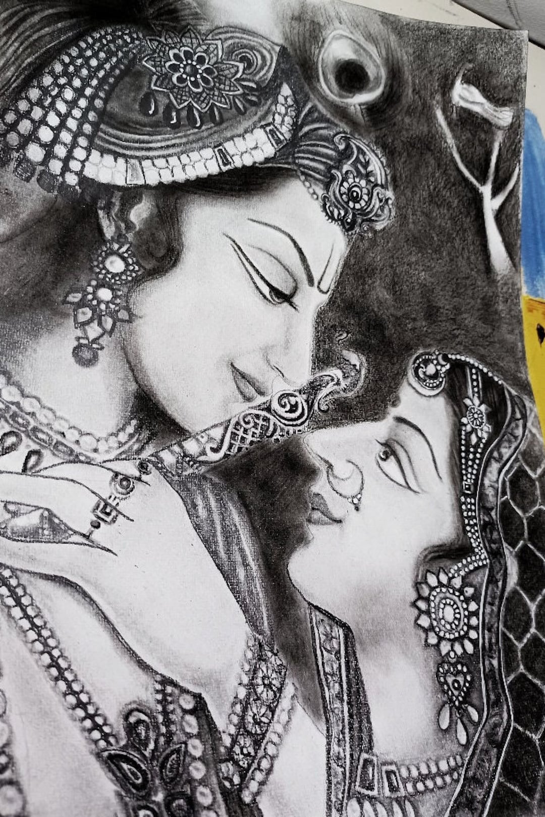 Radhe Krishna Doodle Art How To Draw Maa Radha Lord Krishna Using ...