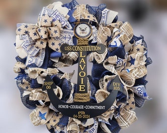 Navy PIR Graduation Door Anchor and Wreath / Navy Personalized Anchor/Bootcamp /PIR Sailor Gift / Veteran Gift Personalize