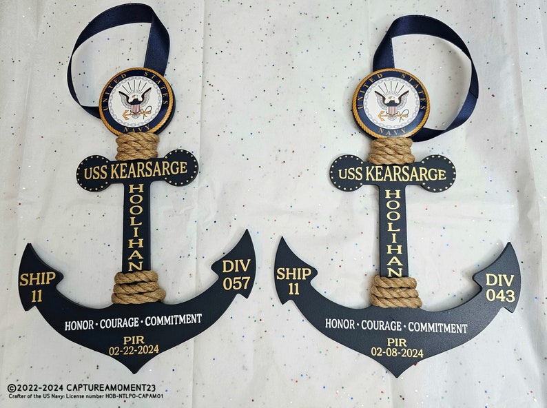 Personalize Navy Anchor/Graduation PIR Door Anchor Decoration/Navy /Bootcamp/Navy Graduation Gift/Pass In Review/Honor,Courage,Commitment 2 image 6