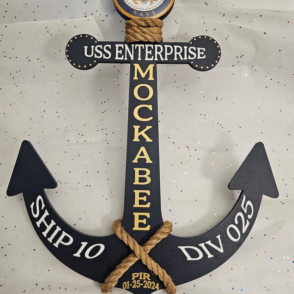 Navy PIR Graduation Door Anchor/ Navy Personalized Anchor/Bootcamp /PIR Sailor Gift /Navy Graduation Gift/Gold/Pass In Review/
