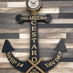 Personalized Navy Anchor Door Decoration: Graduation, Bootcamp, PIR Sailor Gift